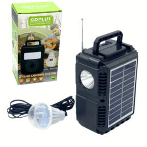 Kit Solar Portabil GD-8079 cu Panou Solar si Bec LED - Sistem Iluminare Autonoma pentru Camping si Urgente