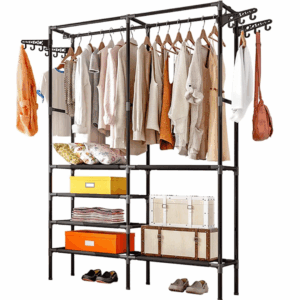 Suport Organizator Haine si Incaltaminte cu Agatatori Laterale - Solutia Perfecta pentru Garderoba Ta