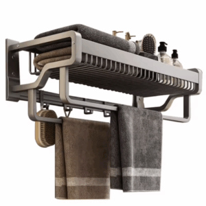 Raft metalic multifunctional cu agatatori pentru bucatarie si baie - Organizare optima