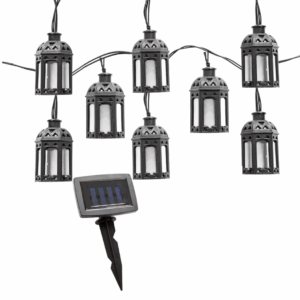 Ghirlanda luminoasa Led cu 8 becuri tip felinar, lumina alb cald