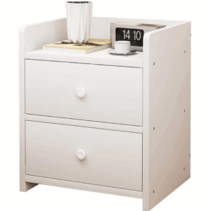 Noptiera Alba Moderna cu 2 Sertare Spatioase din PAL - Design Elegant Dormitor