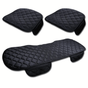 Set 3 Huse Auto Premium Universale - Scaune Fata + Bancheta, cu Buzunare Organizatoare, Negru