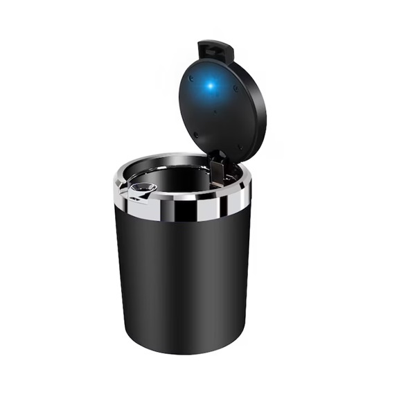 Scrumiera auto cu lumina LED, din metal