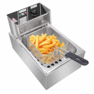 Friteuza Profesionala 6L din Inox, 2500W - Termostat Reglabil 200°C, Design Compact