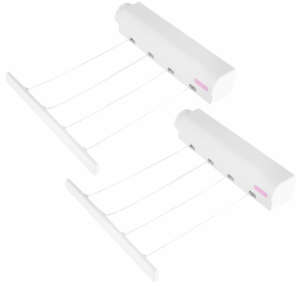 Uscator Rufe Retractabil cu 4 Sfori - Pachet 1+1 cu Sistem de Intindere Rapid