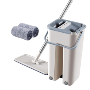 Set Mop cu Galeata si 2 Rezerve din Microfibra - Maner Ajustabil Aluminiu