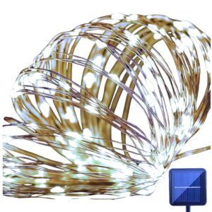Ghirlanda Luminoasa Solara din Cupru - 100 LED-uri, 10m, Rezistenta Exterior IP65