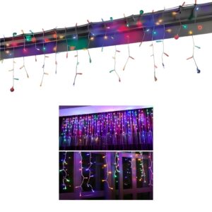 Instalatie LED Franjuri 8m Exterior Multicolora - 200 Becuri Rezistenta la Intemperii