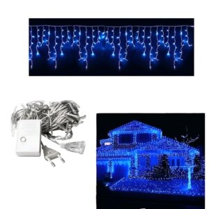 Instalatie Lumini Franjuri 5m – Albastru Decoratiune Craciun Interior/Exterior