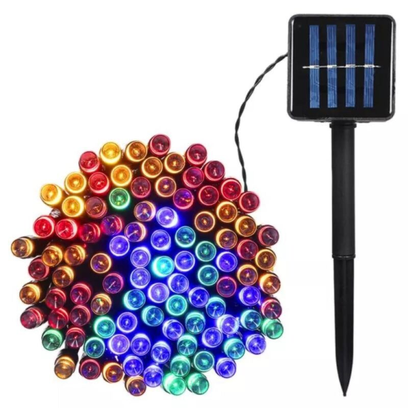 Instalatie solara cu 100 Leduri, 10 m Multicolor