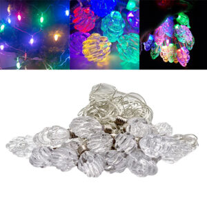 Instalatie Luminoasa Multicolora cu Conuri, 5 m, 20 LED-uri – Decoratiune Festiva de Craciun