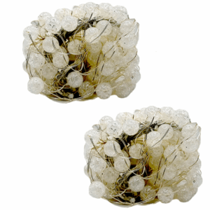 Set 2 Instalatii Luminoase Tip Plasa Model Margele, Lumina Alba Calda, 5 m – Decoratiuni Festive Elegante