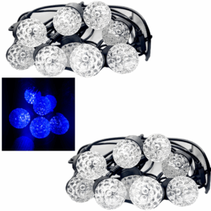 Set 2 Instalatii Luminoase Albastre, Model Becuri Texturate – 5 m, Decoratiuni de Craciun pentru Interior