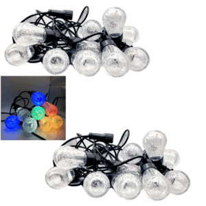 Set 2 Instalatii Luminoase Multicolore cu Becuri Mari – 5 m, 20 LED-uri, Decoratiuni Festive