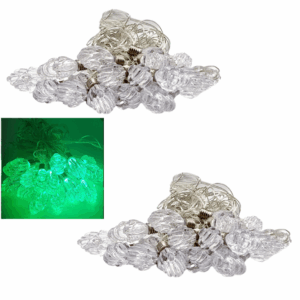 Set 2 Instalatii Luminoase cu Conuri si Lumina Verde – 5 m, 20 LED-uri | Decoratiuni Festive de Craciun