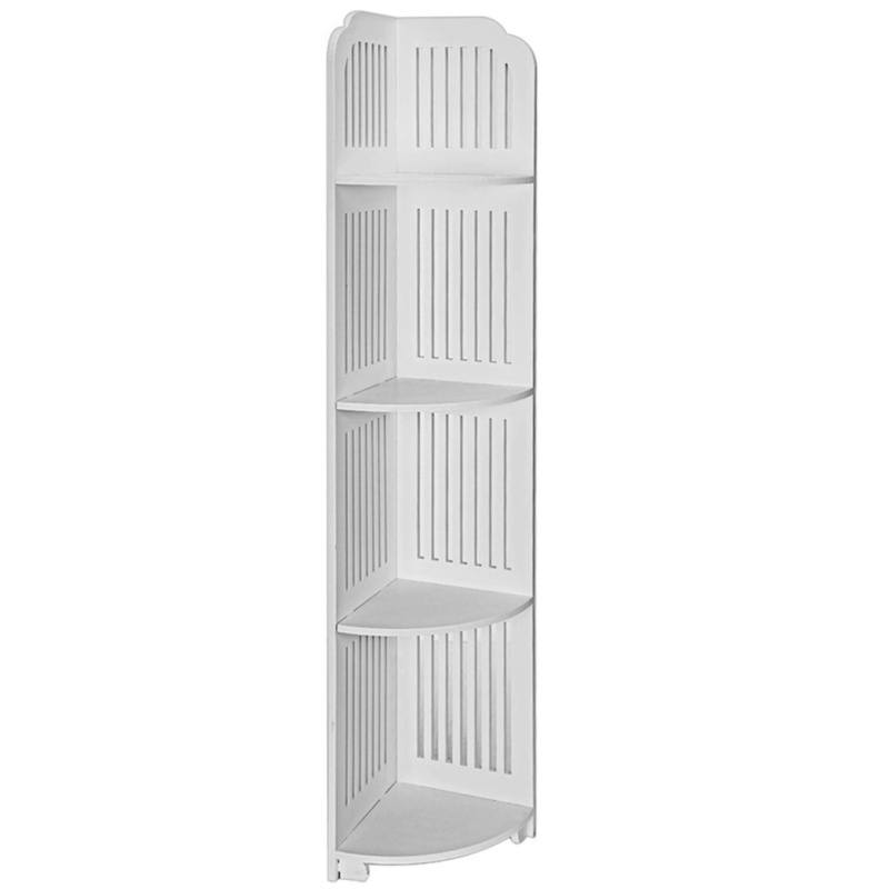 Raft Colt Alb 4 Etaje din Plastic Premium – Etajera Verticala 120 cm pentru Baie sau Dus, Rezistenta la Umiditate, Design Elegant si Practic