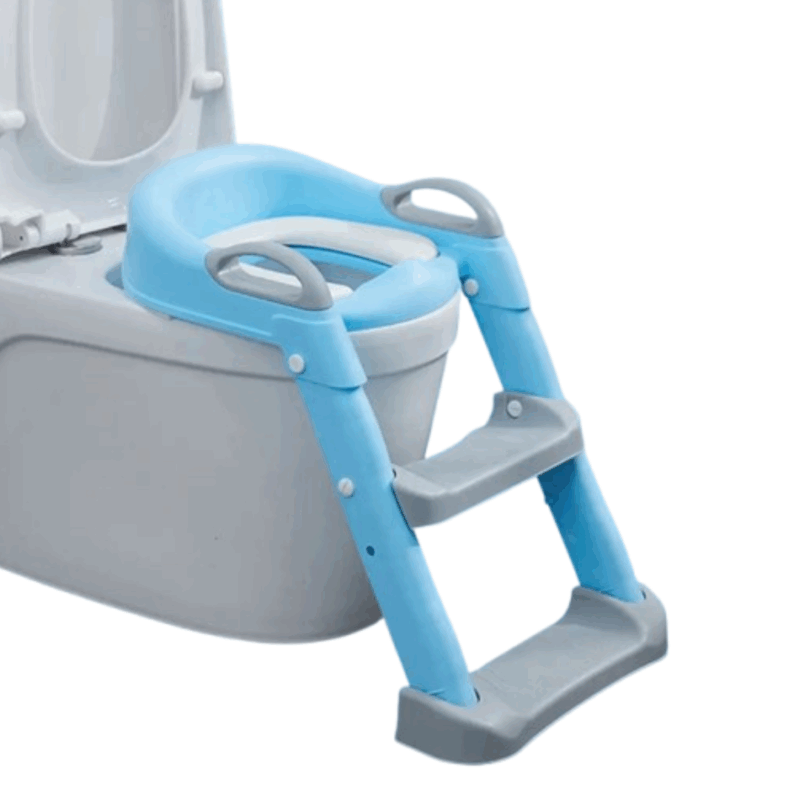 Reductor WC copii cu scara, Pliabil, Portabil, colac suprafata de siguranta antialunecare, antiderapant, albastru
