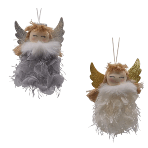 Set 2 Figurine Ingeras pentru Bradul de Craciun – Ornamente Decorative Elegante Premium