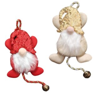 Set 2 Figurine Decorative de Craciun – Elfi cu Clopotel, Decor Festiv pentru Sarbatori