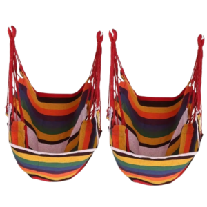 Pachet! 1+1 Hamac suspendat tip scaun, material confortabil, multicolor