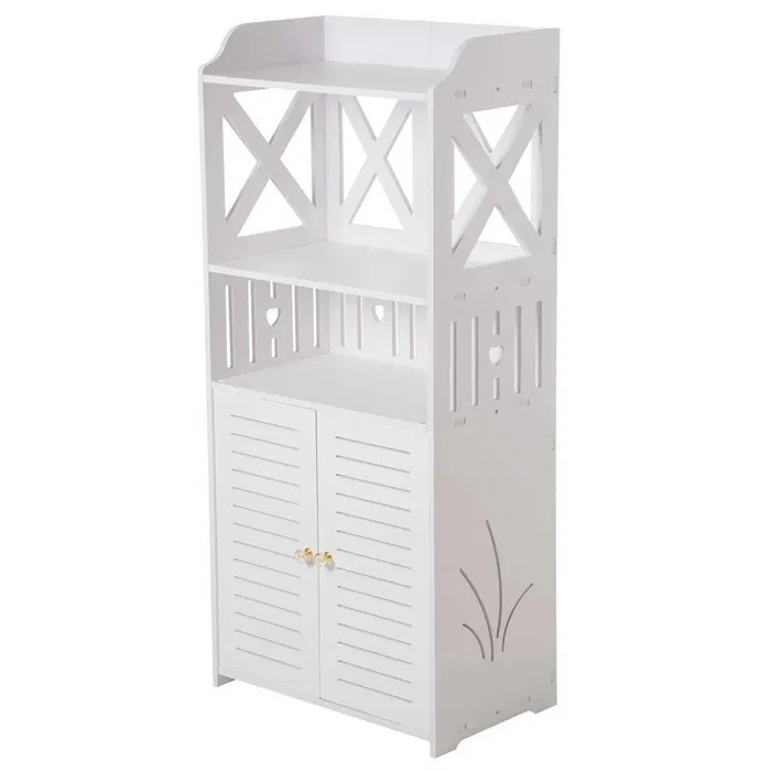Dulap Organizator pentru Baie cu 3 Polite si usi, Rezistent la Umiditate