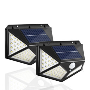 Set 2 Lampi Solare LED cu Senzor Miscare - 600 Lumeni, Tehnologie Monocristalin, Rezistente la Intemperii