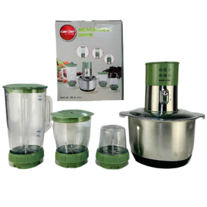 Blender Multifunctional 4 in 1 cu Bol Inox, 4 l – Blender, Rasnita Cafea, Tocator Carne si Legume, 3 Recipiente Interschimbabile, Set Complet pentru Bucatarie