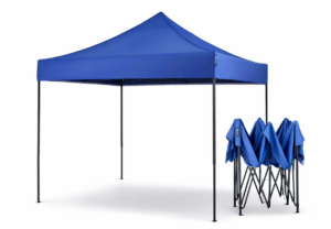 Cort / Pavilion albastru de gradina pliabil 3x3 m, cadru metalic robust