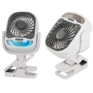 Ventilator portabil cu Led schimbator in diferite culori, clema de prindere, rotire 360 grade