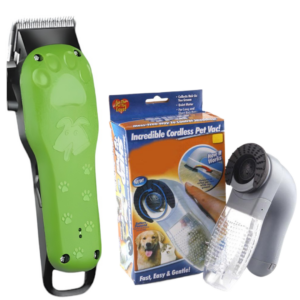 Pachet Aparat de Tuns Profesional pentru Animale Kemei KM-CW10 - Motor Silentios si Lame Ascutite + Aspirator Perie Pentru Inlaturarea Parului de Animale