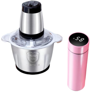 Tocator Electric Profesional 3L - Vas Inox, Motor Puternic + Termos Smart cu Afisaj LCD Digital 500ml - Otel Inoxidabil Premium