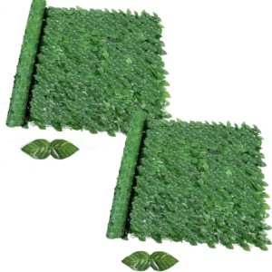 Pachet 1+1 Gard Viu Artificial cu Frunze Verzi 1x3m - Perete Verde Decorativ Interior/Exterior