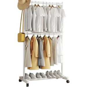 Suport pentru Haine cu Rafturi si Bara pentru Umerase, 73 x 42 x 175 cm, Organizator Multifunctional pentru Dormitor, Hol sau Dressing