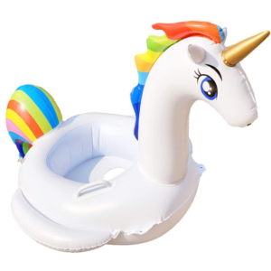 Colac Unicorn Alb Gonflabil  Accesoriul Perfect pentru Vara, Piscina si Plaja, 70 cm
