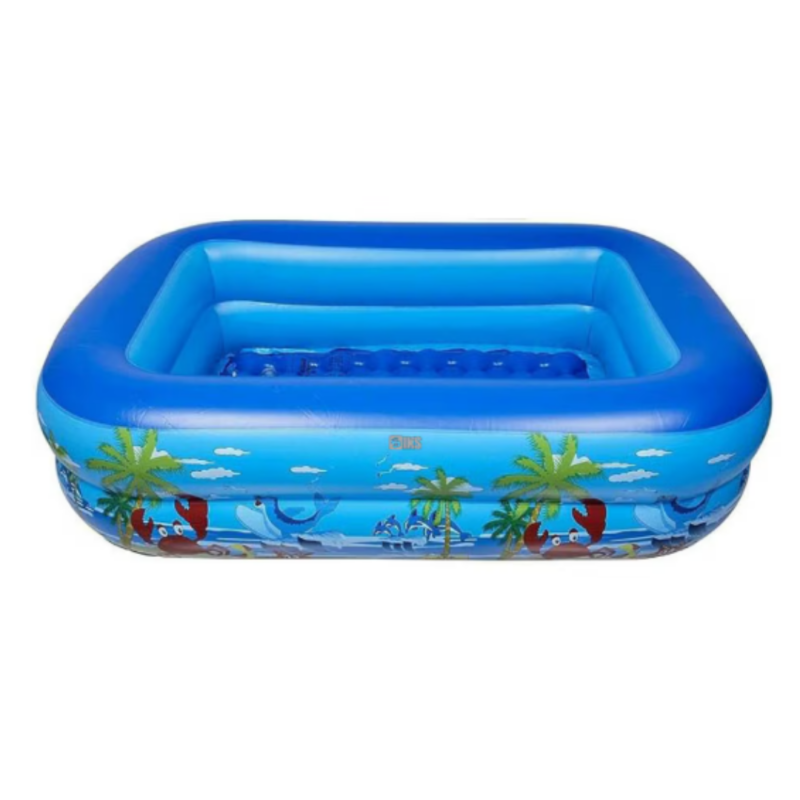 Piscina Gonflabila Pentru Copii, Cu Baza Moale Gonflabila, 2 Inele, Instalare Rapida, Multicolor