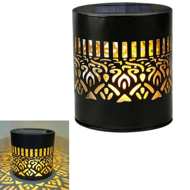 Lampa Solara Decorativa Mandala cu Proiectie 3D LED, IP65, Metal, Iluminare Automata pentru Gradina, Gard si Terasa