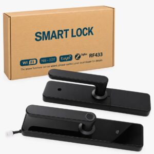 Yala Incuietoare Inteligenta Smart Lock pentru Usa, Amprenta, Parola si Card M1/IC, Tastatura Touch, Negru