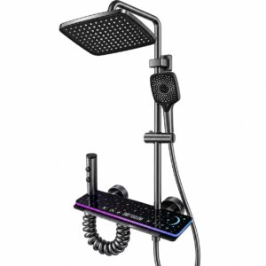 Sistem de Dus Smart cu Display LED, Iluminare Ambientala, Control prin Taste Piano, Afisaj Temperatura Apa, Multiple Functii si Fara Alimentare Electrica