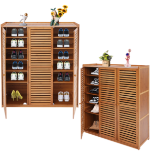 Dulap Pantofar Vertical cu 3 Usi, 7 Rafturi Ajustabile, Organizator Incaltaminte, 90 x 32 x 97 cm