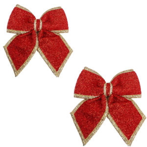 Set 2 Funde decorative de Craciun cu sclipici