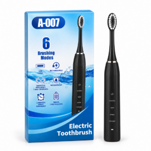 Periuta de dinti electrica A-007, 6 moduri de periaj, reincarcabila USB, waterproof, timer 2 minute, cu husa de transport