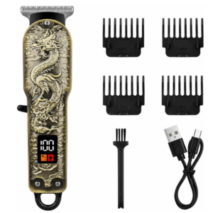 Aparat Profesional pentru Tuns si Contur T-Blade, Fara Fir, Reincarcabil USB-C, Display LED, 4 Piepteni, Autonomie 120 Min